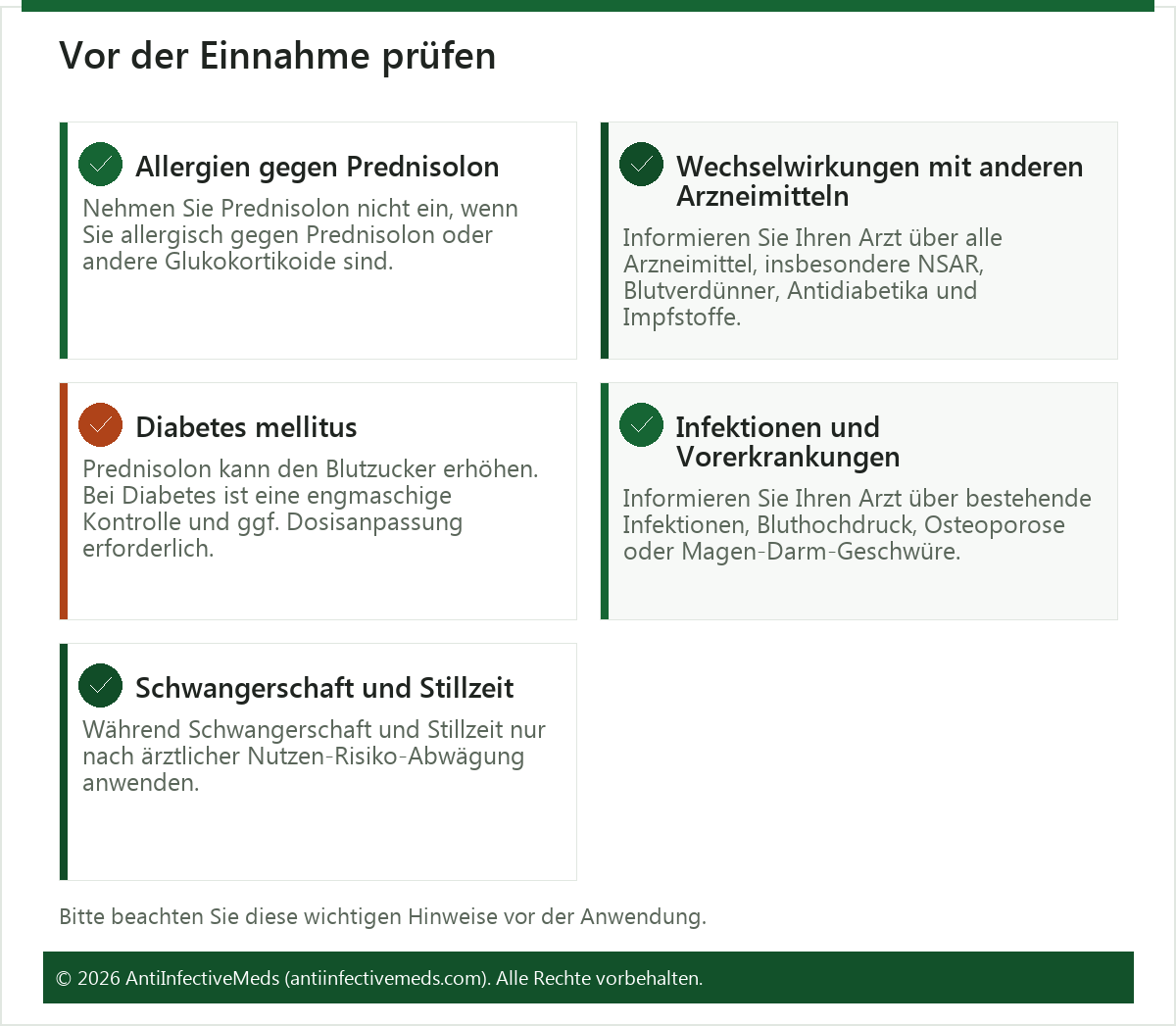 Vor der Einnahme prüfen